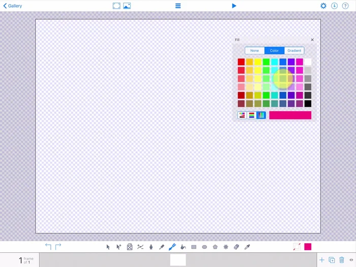 Scegli un colore marrone e usa lo strumento matita per disegnare una montagna, assicurandoti di chiudere la forma.
