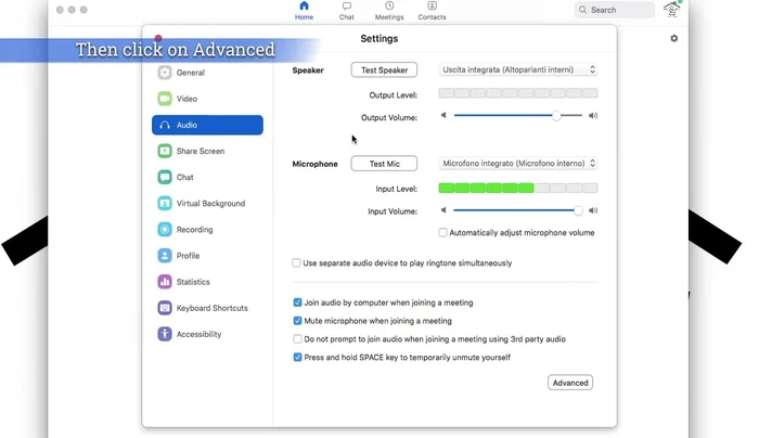 Nella nuova finestra, clicca su "Advanced".