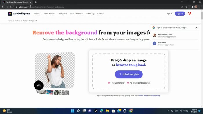 Fai clic su 'Carica foto' e seleziona l'immagine dal tuo computer.