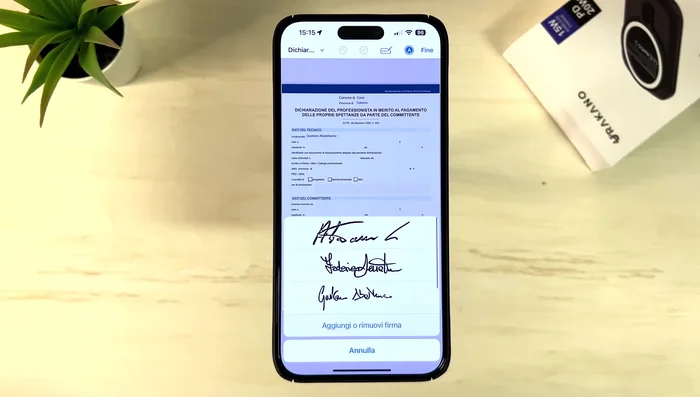 Aggiungere firme ai documenti.