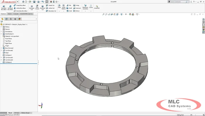 Modificare il file SolidWorks (in questo caso, ridurre il numero di istanze di una tasca).