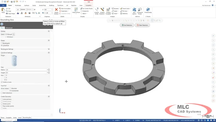 Selezionare le facce da lavorare con il filtro di selezione delle facce solide.