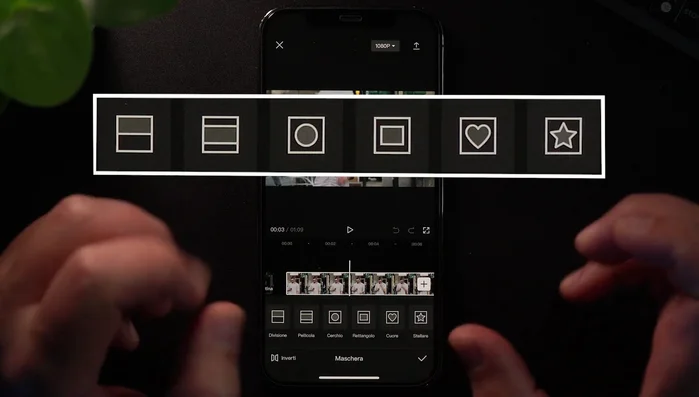 Modificare la sfumatura della maschera utilizzando la freccina dedicata.