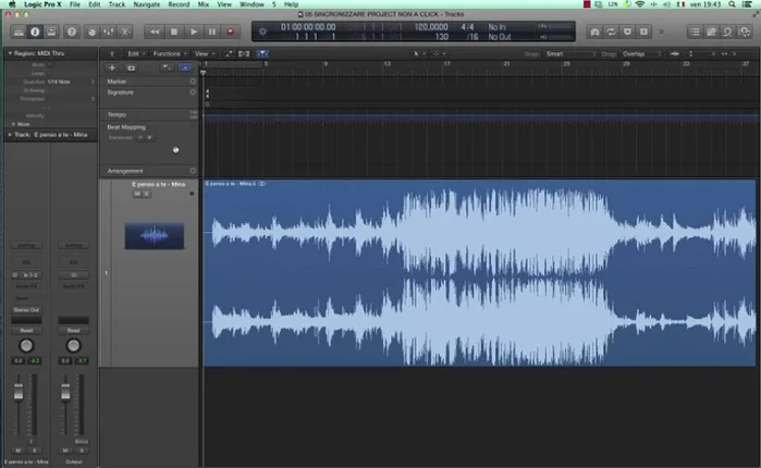 Tagliare la traccia all'inizio, eliminando la parte iniziale silenziosa.