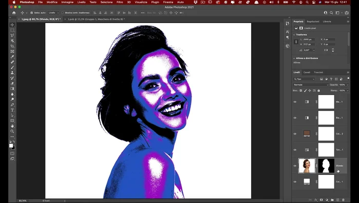 Convertire il livello dell'immagine in oggetto avanzato.