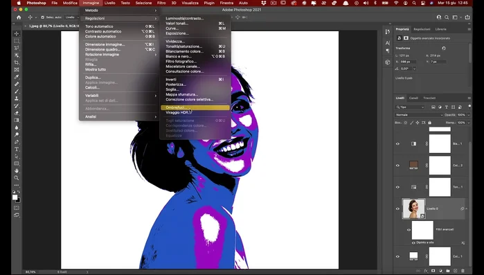 Duplicare il livello e riapplicare il filtro "Dipinto olio" con valori più alti (Stilizzazione: 10, Pulizia: 10) per ammorbidire i contorni.