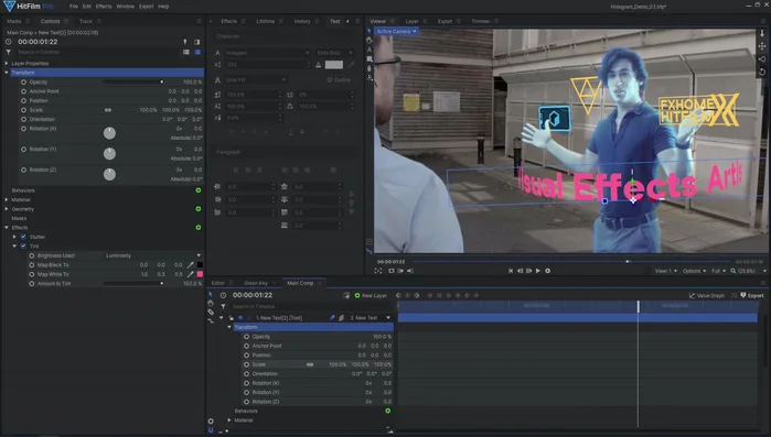 Creare un effetto fantasma duplicando il livello del testo, riducendo la scala e regolando la posizione.