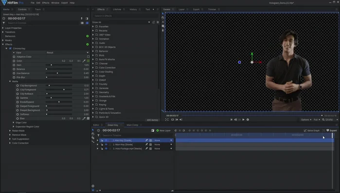 Filmare l'attore davanti a uno schermo verde per isolare facilmente la figura dallo sfondo.