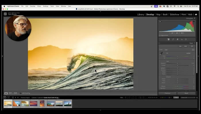 Utilizza lo strumento di ritaglio e imposta il rapporto su 4x5. Premi 'X' per ruotare l'immagine in verticale se necessario.
