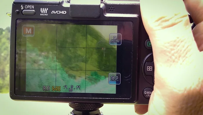 Scatta le foto, sovrapponendole accuratamente (usa la griglia come riferimento).