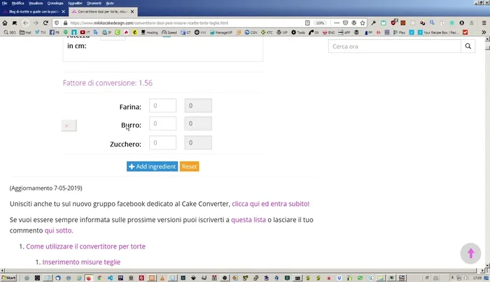 Controllare e modificare la lista degli ingredienti se necessario (aggiungere o rimuovere ingredienti).