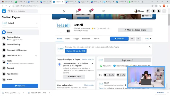 Carica l'immagine su Facebook e pubblica il tuo post.