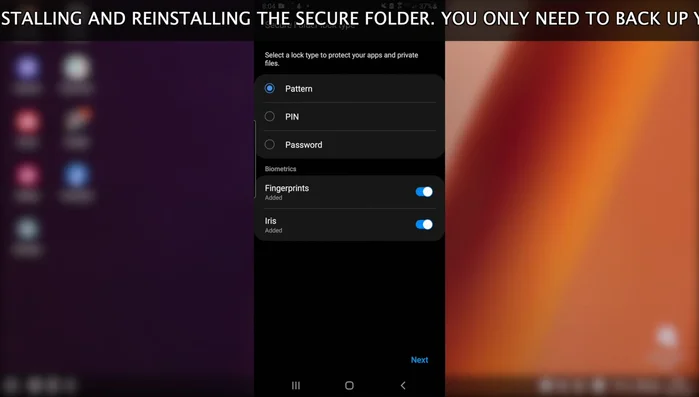 Imposta il tuo modello di sblocco e l'impronta digitale (o disabilitali se preferisci).