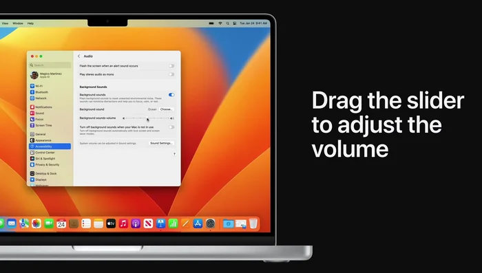 Regola il volume con il cursore.