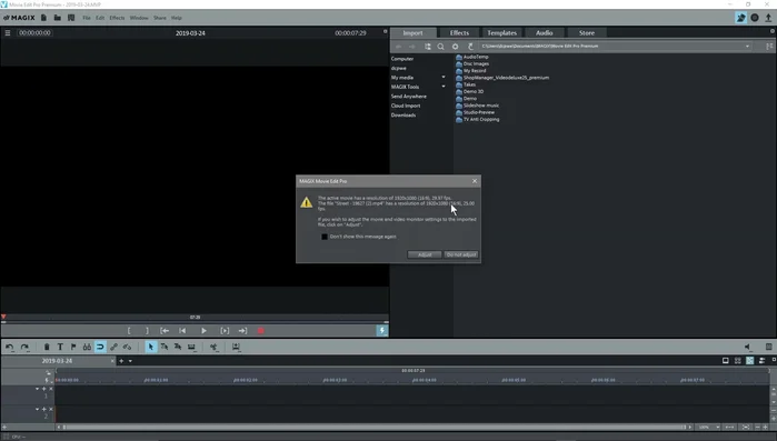 Importare la clip video nel progetto.
