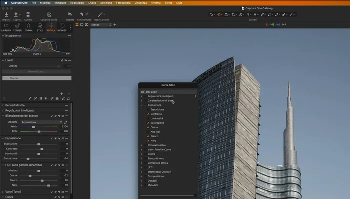 Assegnare un nome allo stile e salvarlo.