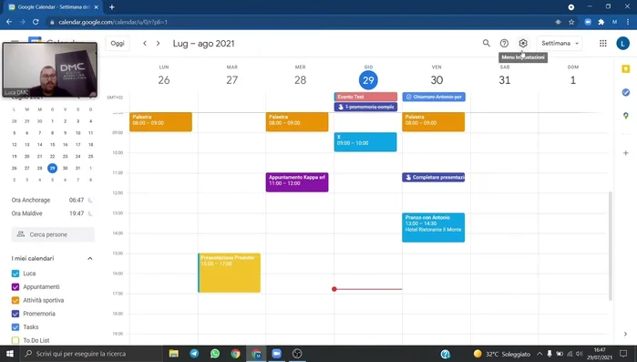 Nella sezione "Impostazioni", troverai le opzioni per personalizzare le notifiche generali (applicate a tutti i calendari).