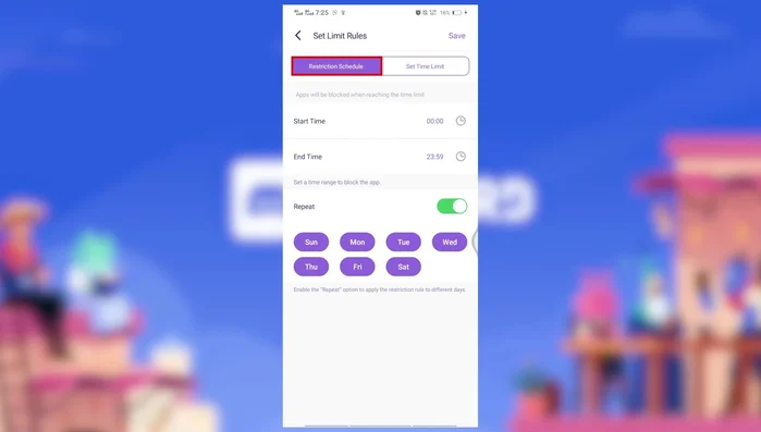 Imposta limite di tempo: definisci la durata massima di utilizzo di Discord prima che l'app venga bloccata.