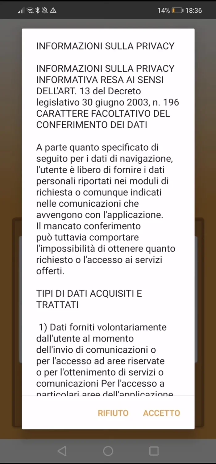Dopo la registrazione, puoi accedere alla schermata principale dell'app.