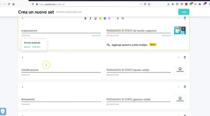 Gestisci le carte doppie cancellandole se necessario.