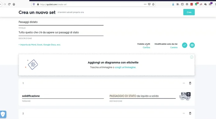 Crea una password se scegli la condivisione protetta da password.
