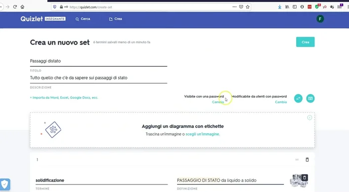 Salva il tuo set di carte (anche come bozza).