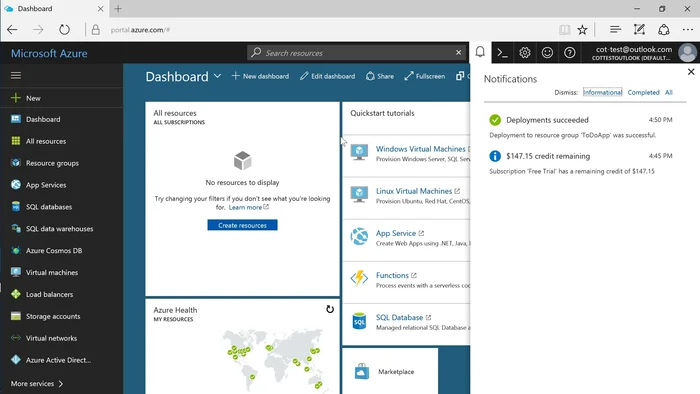 Ottenere l'URL del server dal database SQL creato.