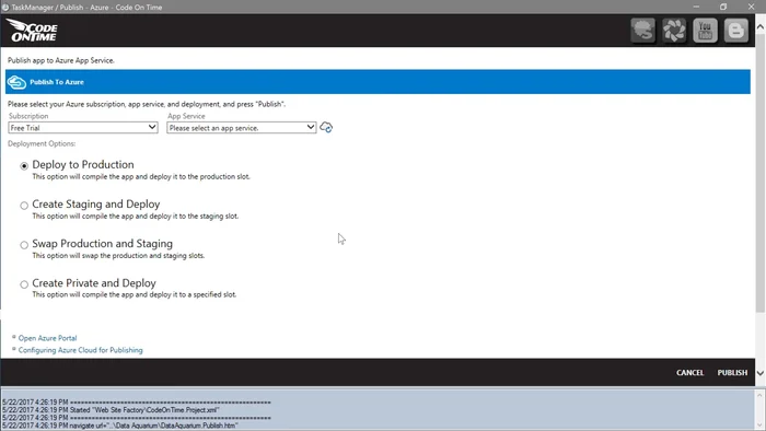 Configurare un servizio app per eseguire l'applicazione.