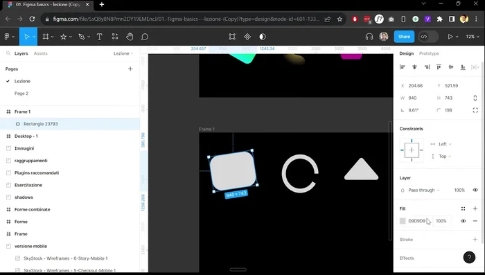 Creazione di Linee e Frecce
