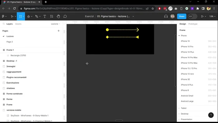 Creazione di Linee e Frecce