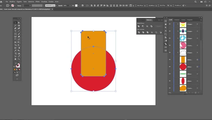 Apri il pannello Elaborazione tracciati.