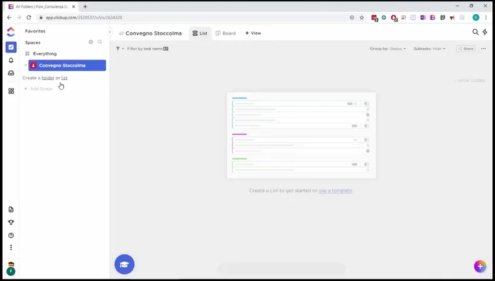 Aggiunta di attività (tasks) alla lista. Definire il nome dell'attività (es: Prenotazione biglietti aerei).