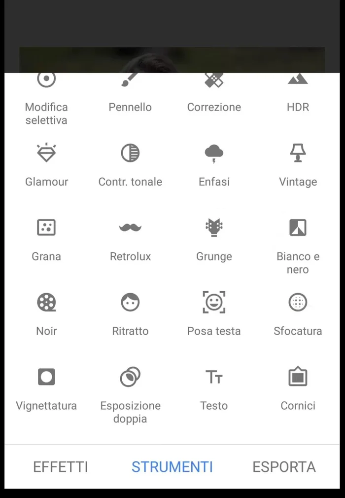 Scegli lo strumento 'Sfocatura'.