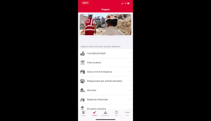 Crea un kit di emergenza seguendo i consigli dell'app, includendo tutto il necessario per affrontare diverse situazioni.