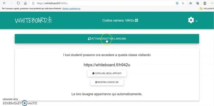 Utilizzare gli strumenti di scrittura (penna, testo, immagini) per creare contenuti sulla lavagna.