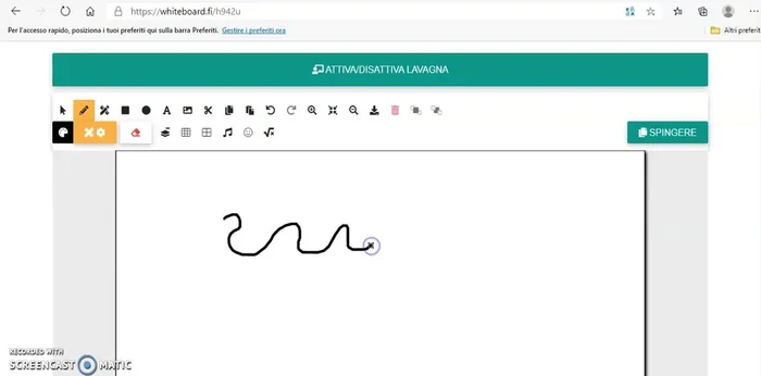 Utilizzare gli strumenti di scrittura (penna, testo, immagini) per creare contenuti sulla lavagna.