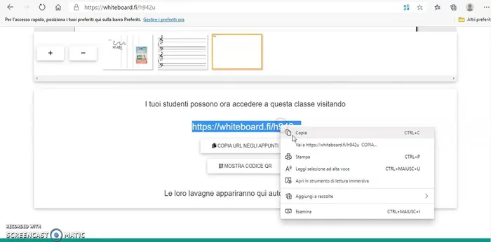 Gli studenti accedono alla classe usando il codice camera o il link condiviso.