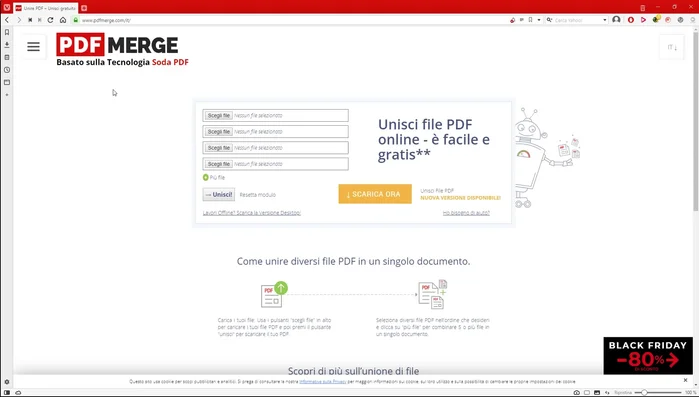 Accedere al sito web pdfmerge.com