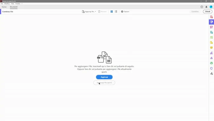 Scegliere la vista (miniature o elenco)