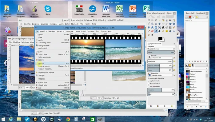 Andare su 'File' -> 'Esporta' e salvare l'immagine come JPEG, scegliendo il nome e il percorso desiderato.