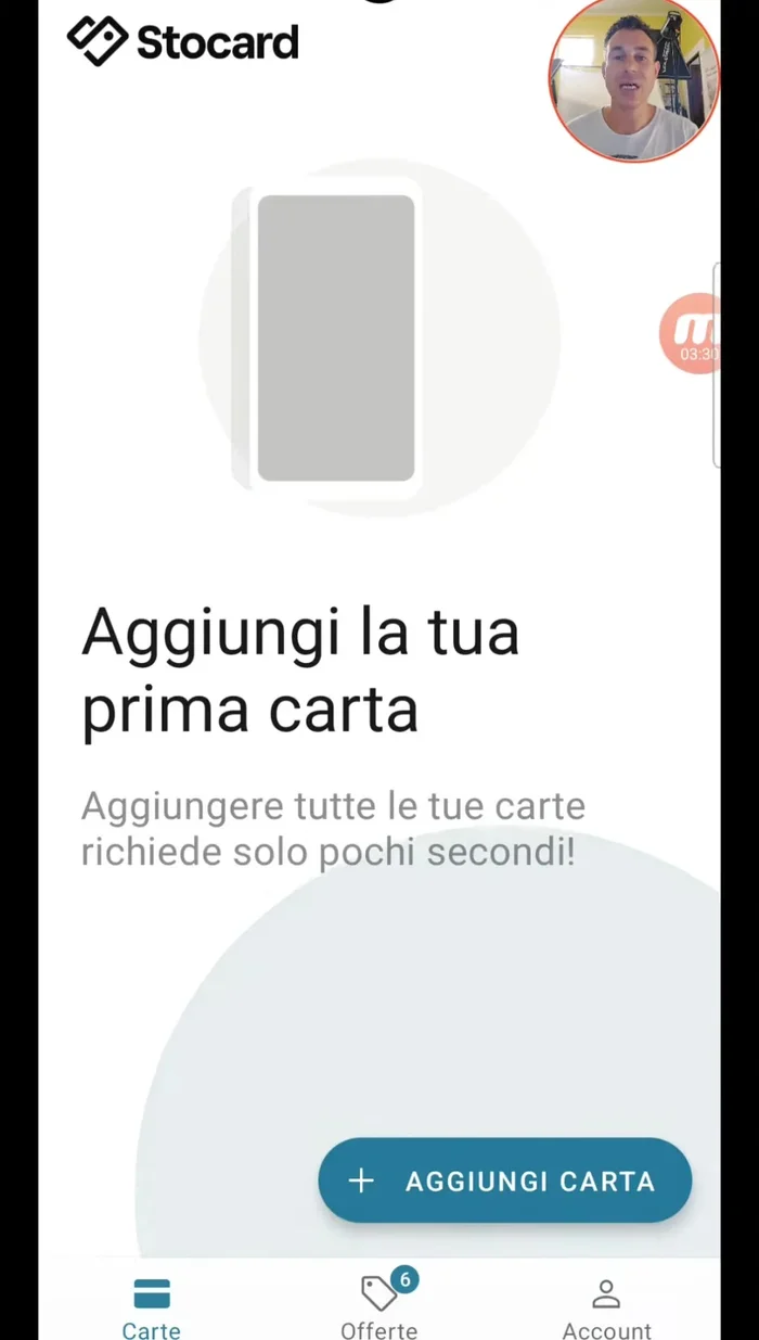 Inquadrare il codice a barre con la fotocamera dello smartphone.