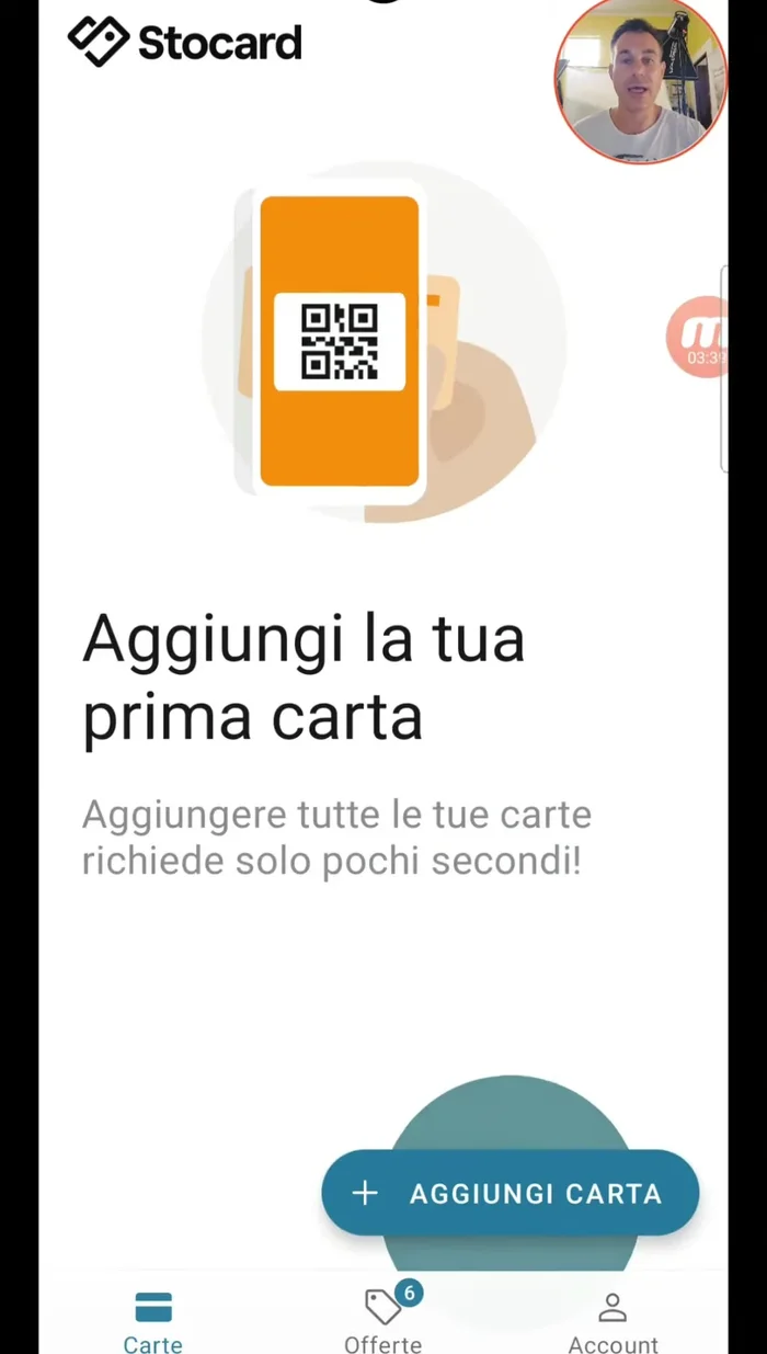 Inquadrare il codice a barre con la fotocamera dello smartphone.