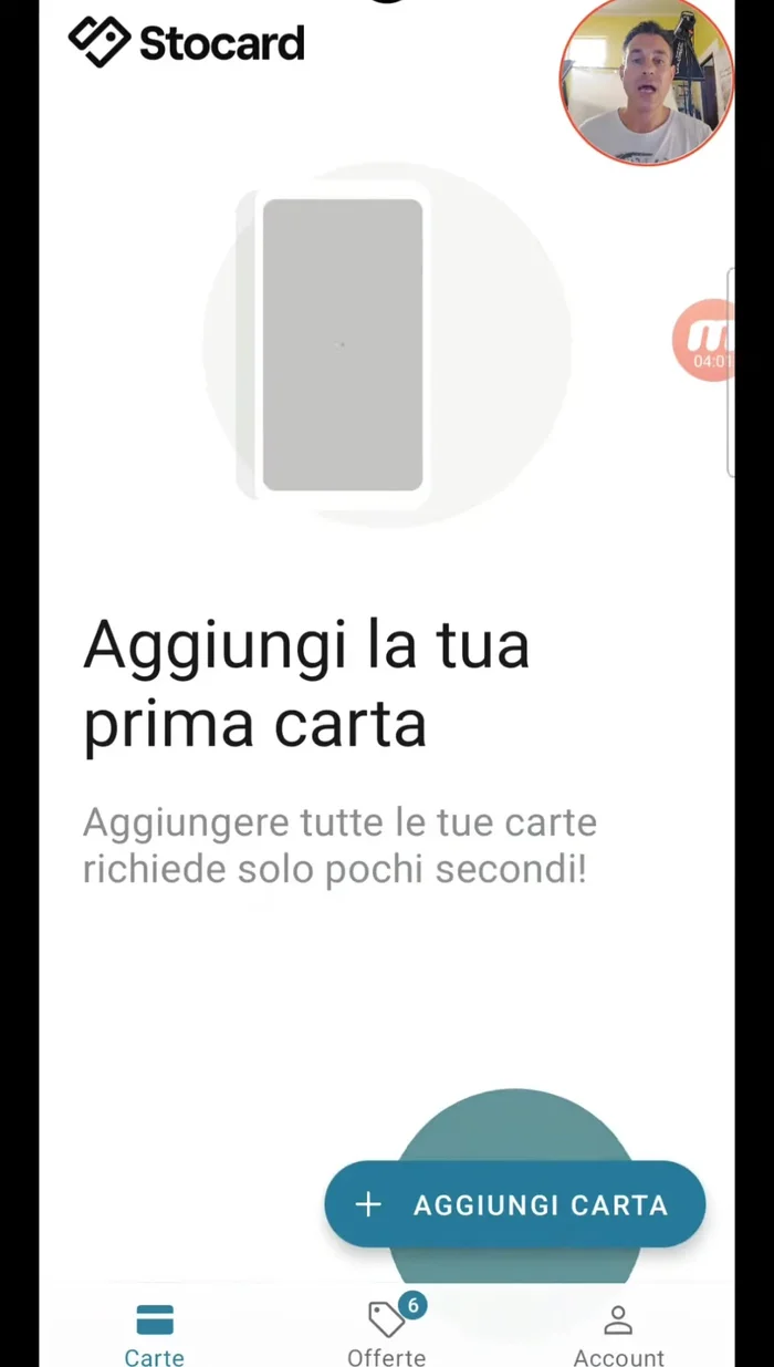 Inserire manualmente il nome del negozio, il numero della carta e il codice a barre se la scansione non è possibile.
