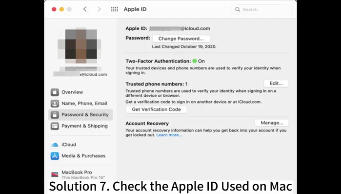 Controlla l'ID Apple utilizzato