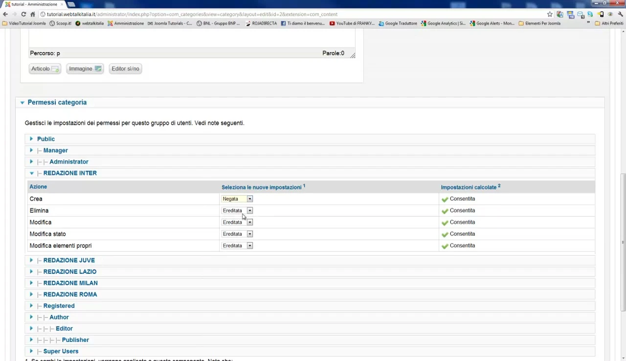 Gestione Permessi Joomla: Metodo per Redazioni Separate