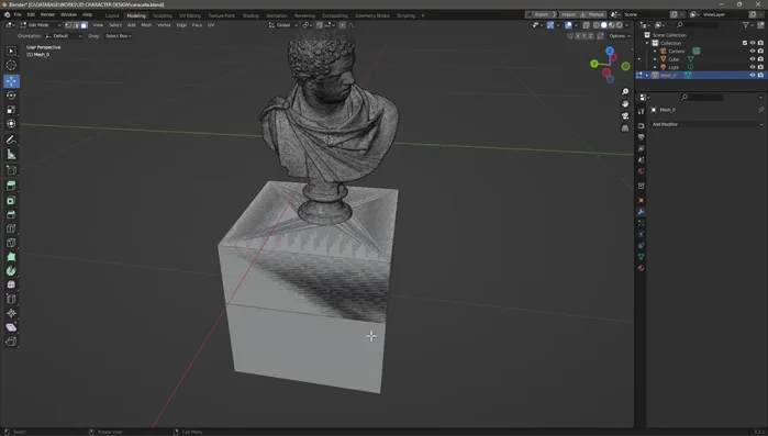 Regola ulteriormente il modello in modalità scultura o modellazione per ottenere il risultato desiderato.