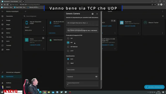 Scegliere il protocollo UDP.