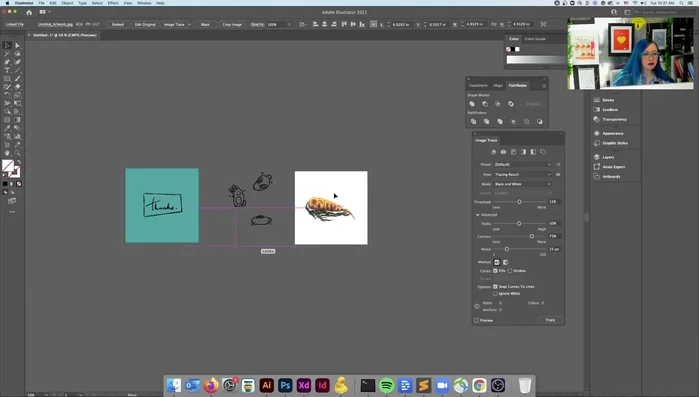 Importare l'immagine a colori in Illustrator.