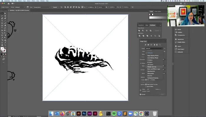 Regolare il numero di colori per bilanciare dettagli e semplicità del vettore.