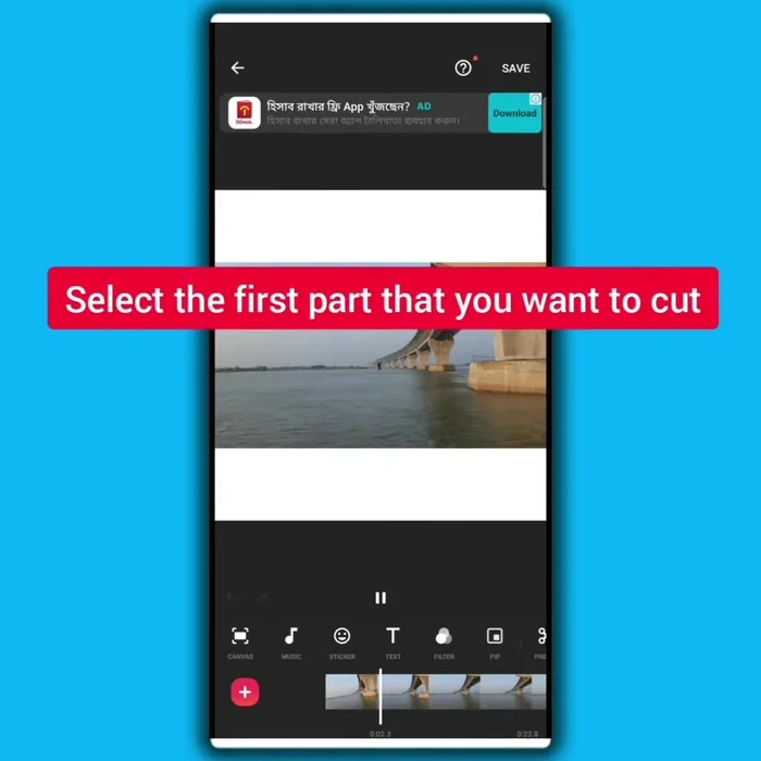 Tocca il pulsante 'Dividi'.